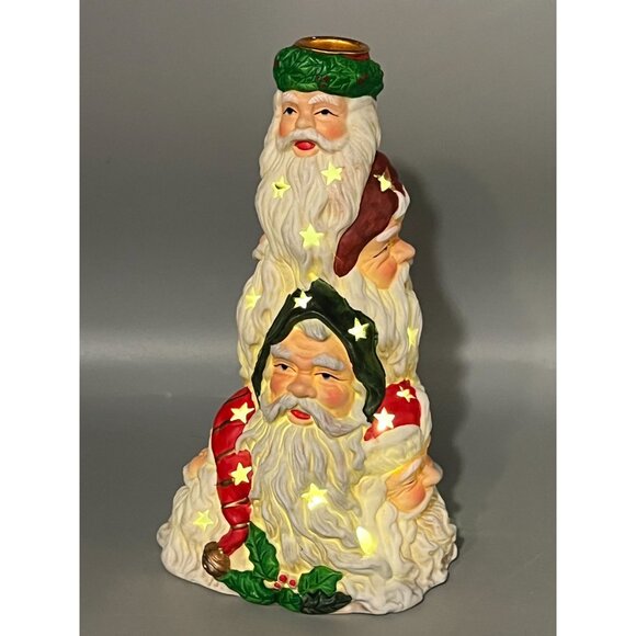 The Many Faces of Santa Lighted Figurine - Picture 10 of 16